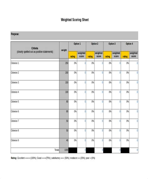 Score Sheet Templates 46 Free Word Excel Pdf Document Download