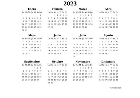 Calendarios 2023 Para Imprimir