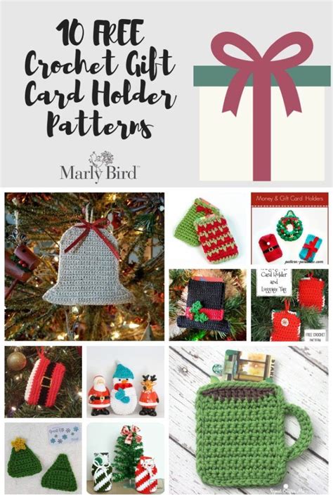 Crochet T Card Holders 10 Free Patterns Marly Bird Christmas