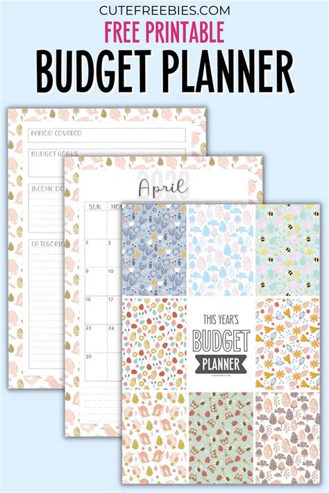 2024 Free Printable Monthly Budget Planner Cute Freebies For You