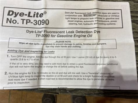 New 1oz Dye Lite Fluorescent Leak Detector Tracer Tp 3090 0601 Gas