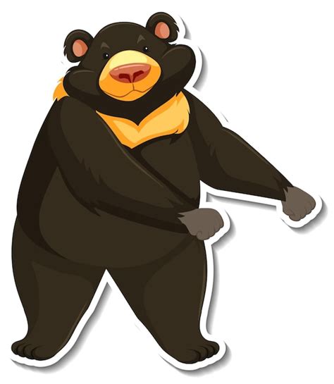 Free Vector Asian Black Bear Animal Cartoon Sticker