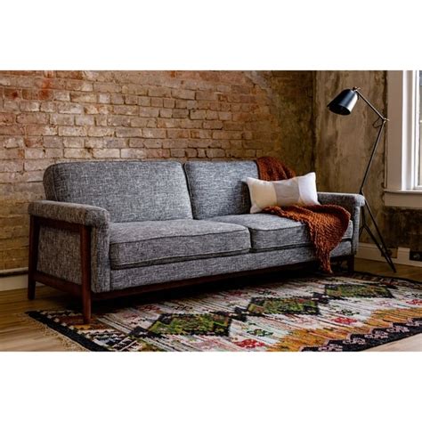 Shop Ainsley Mid Century Modern Grey Upholstered Sleeper Sofa Free
