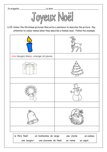 French Christmas Des Images De Noël Worksheets Teaching Resources