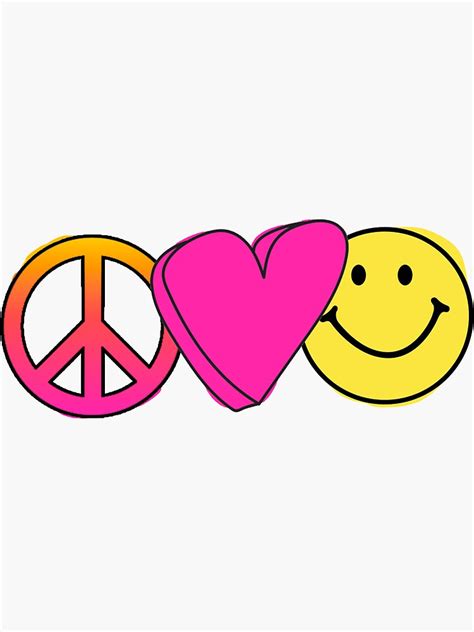 Peace Love Happiness Sticker By Avivasam Redbubble