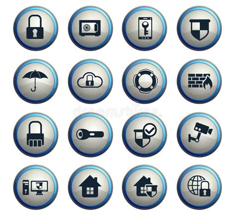 Security Icon Set Stock Vector Illustration Of Video 127750513