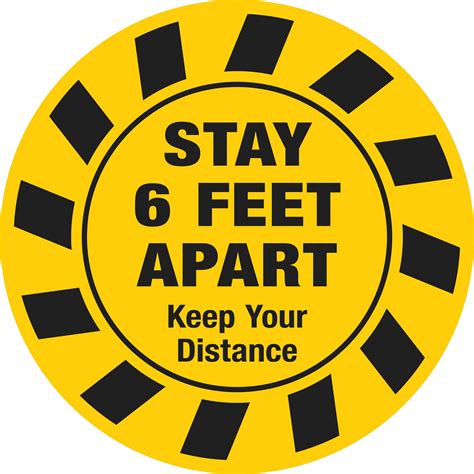 X Social Distancing Floor Decal Sticker Stop Feet Apart Stand Here