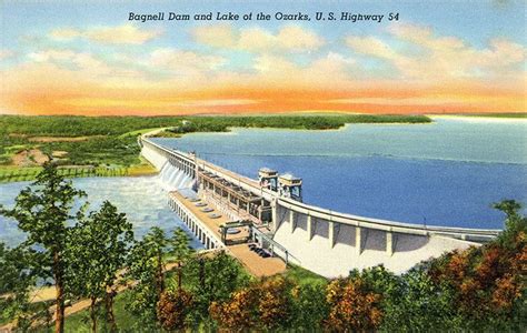 Lake Of The Ozarks Missouri Bagnell Dam And Lake Vintage Etsy Dam