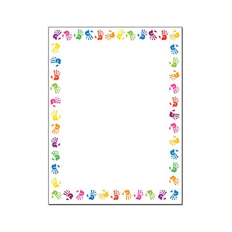 Stonehouse Collection Colorful Hands Border Stationery