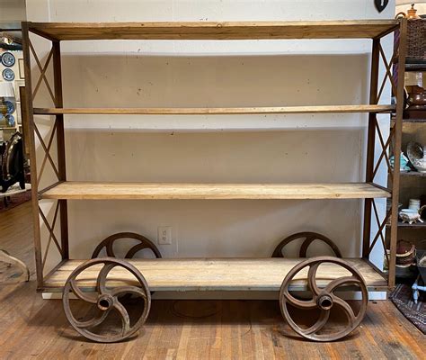 Sold Price Vintage French Industrial Rolling Shelves June 4 0120 3