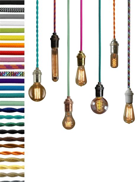 Pendant Light Custom Color Cloth Cord Edison By Hangoutlighting