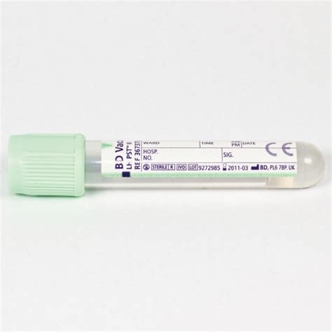 Vacutainer Ml Light Green With Gel Pst X Mm