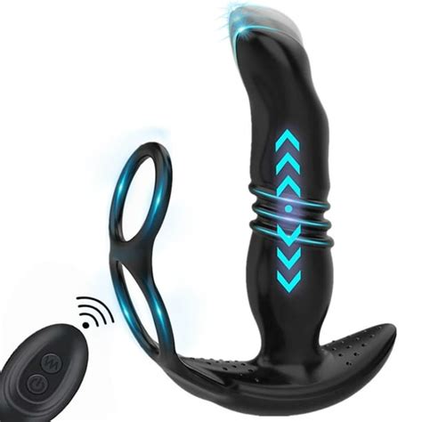 Zerosky Thrusting Anal Vibrator With Penis Ring Wireless Remote