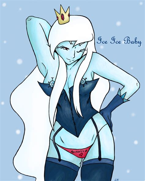 Rule 34 Adventure Time Blue Skin Breasts Bustier Garter Belt Ice