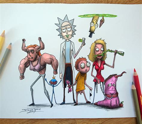 Creepyfied Rick And Morty Drawing By Atomiccircus On Deviantart