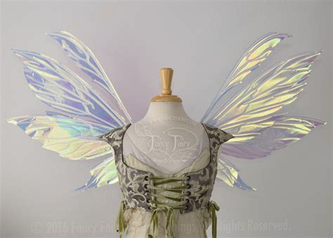 Aynia Iridescent Fairy Wings In Diamond Fire Iridescent With Pearl Vei