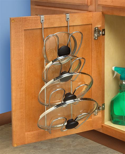 Organizer Storage Holder Kitchen Cupboard Pot Lid Rack Over The Cabinet