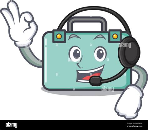 with headphone suitcase mascot cartoon style stock vector image and art alamy