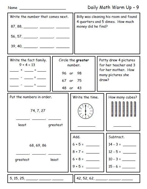 Math For Second Grade First Trimester Daily Math Math Morning Work