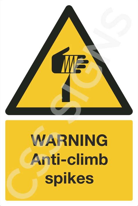 Warning Anti Climb Spikes Sign Sign Shop Ireland Css Signs