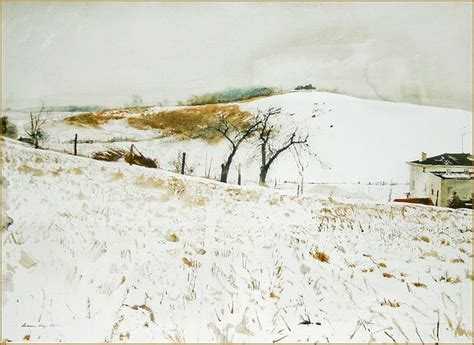 Andrew Wyeth Watercolor Paintings Fence Line 1967 By Andrew Wyeth