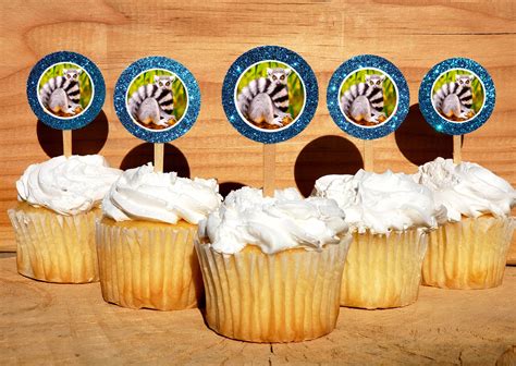 12 Lemur Cupcake Toppers Cake Decoration Decor Birthday Party Etsy