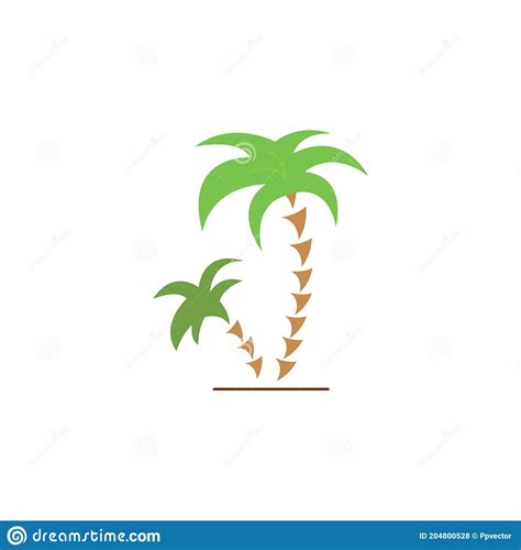 Palms Tree Color Icon Vector Palm Coconut Tree Simple Sign Stock