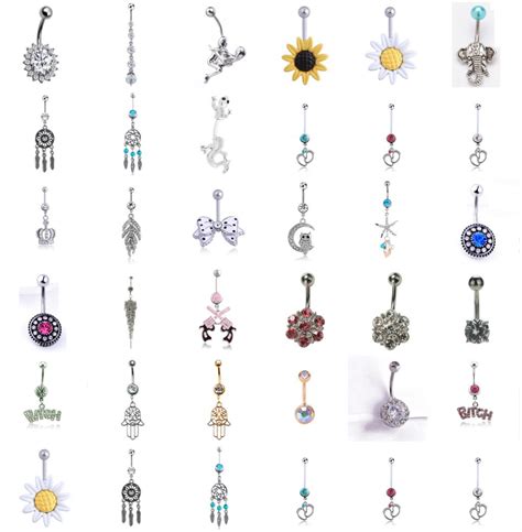 1pc Woman Body Jewelry Barbell Sexy Dangling Navel Belly Button Rings Belly Piercing Crystal