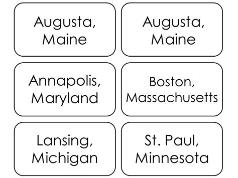 43 States And Capitals Flash Cards Printable Online Education