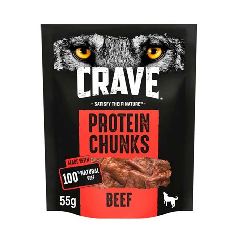 Overall, with 3 varieties reviewed producing an average score of 7 / 10 paws, crave™ is a an above average overall dog food brand when compared to all others brands in our. CRAVE Protein Chunks with Beef Dog Food 55g | Wilko