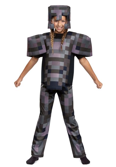 Minecraft Netherite Armor Kids Deluxe Costume In 2022 Kids Costumes
