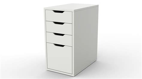 The ikea alex overall depth is 22 7/8 making it just under 2 feet deep. 3D Ikea ALEX Drawer Unit White With 4 Drawers | CGTrader