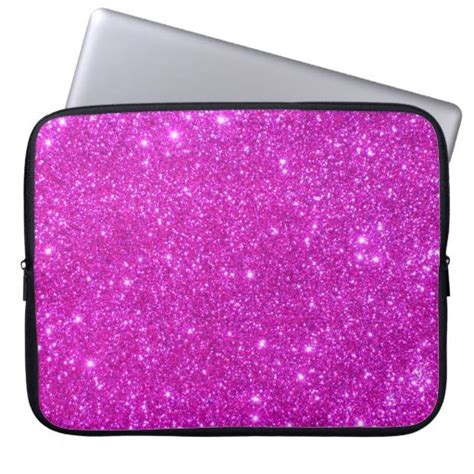 Universe Star Hot Pink Glitter Sparkle Laptop Case Laptop Sleeve Zazzle