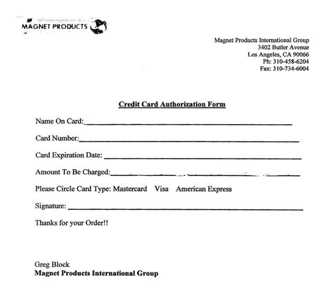 Square offers two free generic credit card authorization forms for download. Credit Card Order Form Template - SampleTemplatess - SampleTemplatess