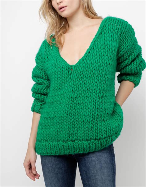 way wool sweater by wool and the gang in crazy sexy wool emerald green our new favourite