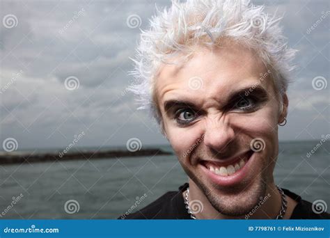 Man With A Weird Facial Expression Stock Image Image Of Funny Hair