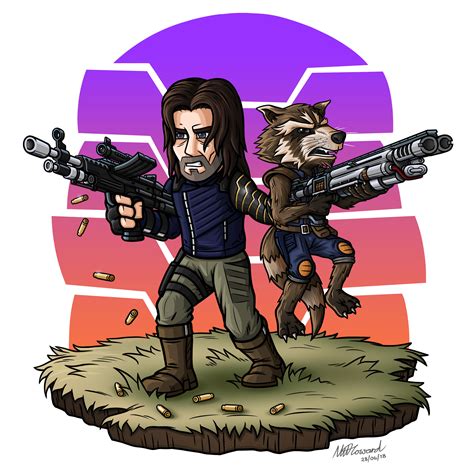 ArtStation - Bucky Barnes & Rocket Raccoon