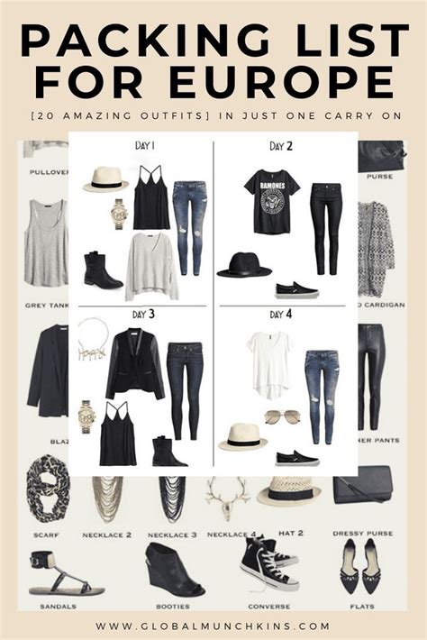 packing list for europe [20 amazing outfits] in just one carry on european travel outfit