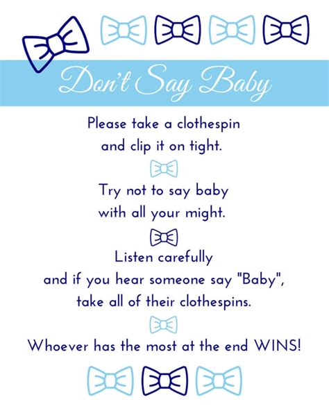 Dont Say Baby Sign Instant Printable Digital Download Baby Etsy