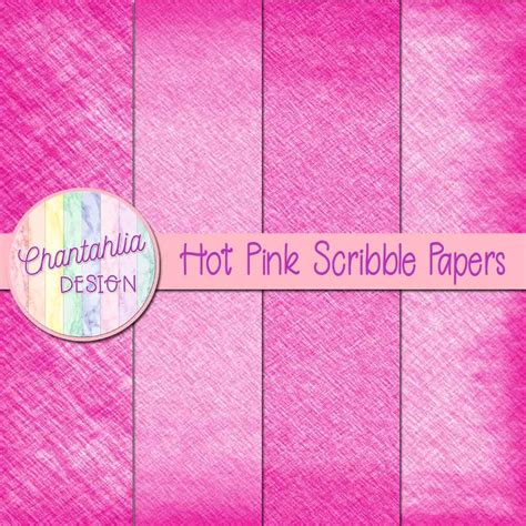 Free Digital Papers Featuring Hot Pink Scribble Designs