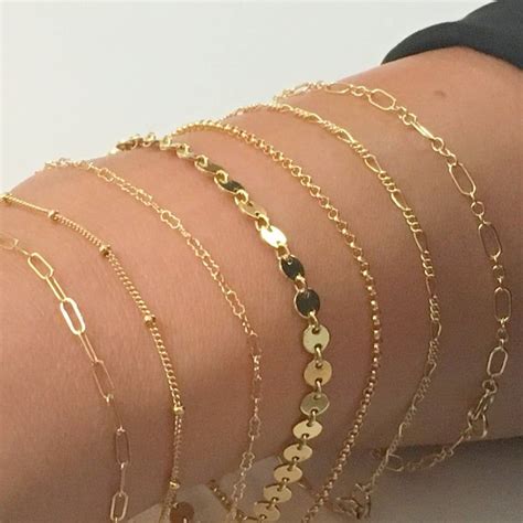 Dainty Chain Bracelet Gold Filled Bracelet Layering Bracelet Delicate Bracelet For Women Gold