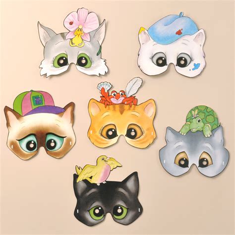 Mamelok Character Cats Party Masks Creoate