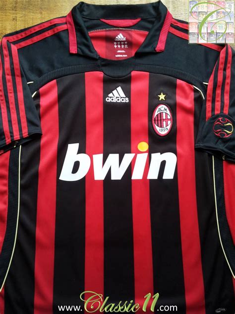 Ac Milan Home Football Shirt 2006 2007 Sponsored By Bwin