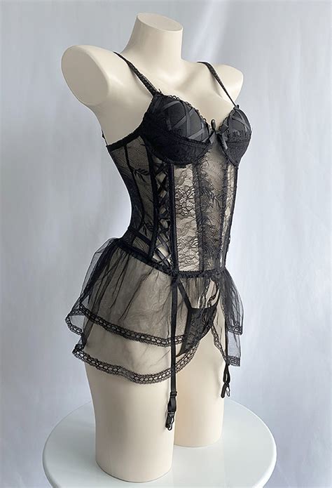 Women Sexy Vintage Sheer Lingerie Gothic Lingerie High Quality Sexy Costume In Stock