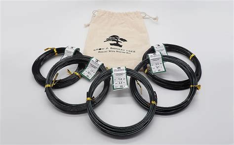 Anodized Aluminum Bonsai Training Wire 5 Size Starter Set With Canvas