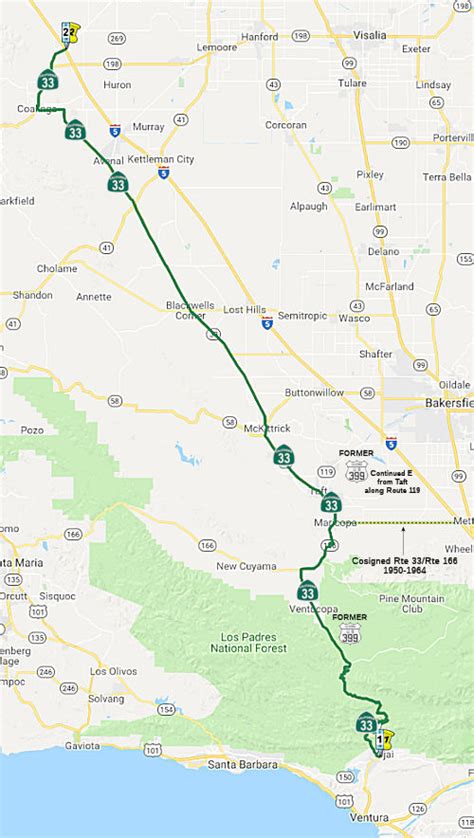 California Highways Routes 033 040 To Individual Page Detour