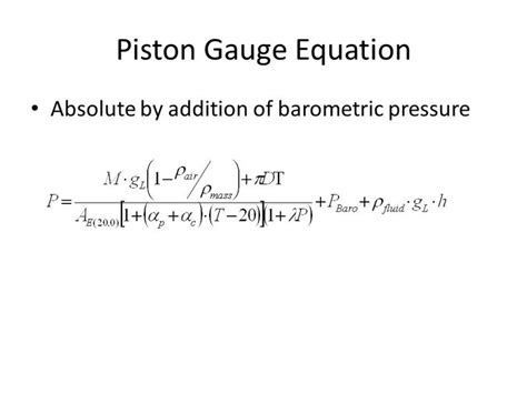 Equation For Absolute With Addition Of Atmospheric Pressure Expaned