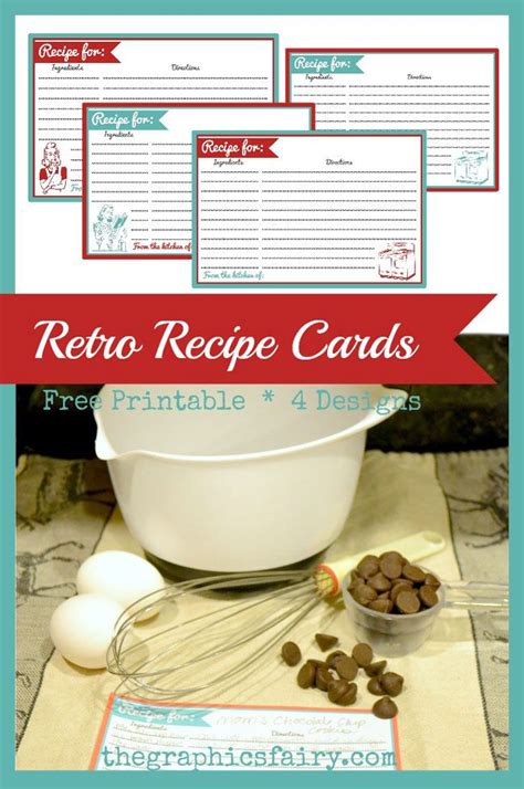 Retro Recipe Card Printables Retro Recipes Recipe Cards Printable