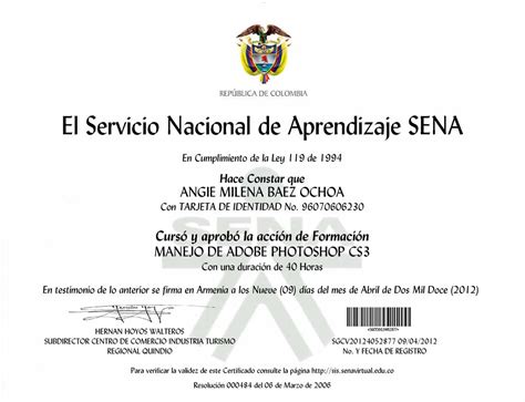 Calaméo Certificado Sena Angie Baez Photoshop