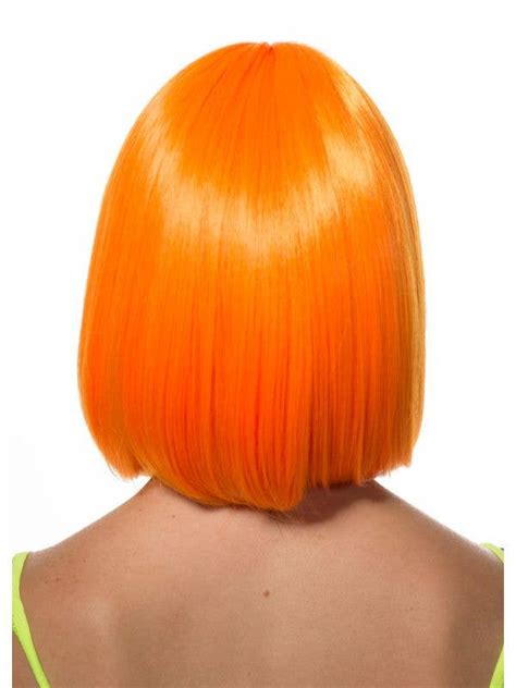 Aleah Neon Orange Deluxe Bob Wig Fluro Orange Short Womens Wig